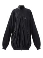 Matchesfashion.com Balenciaga - Logo-embroidered Longline Jersey Jacket - Womens - Black