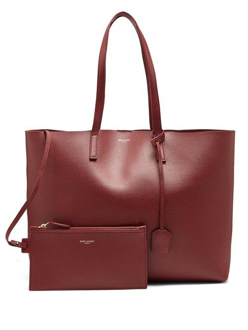 Matchesfashion.com Saint Laurent - East West Medium Leather Tote - Womens - Burgundy