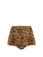 Matchesfashion.com Norma Kamali - Bill Leopard-print High-rise Bikini Briefs - Womens - Leopard