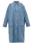 Matchesfashion.com E. Tautz - Oversized Wool-shell Coat - Mens - Blue