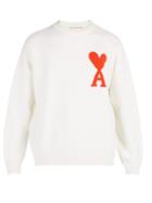 Matchesfashion.com Ami - Heart Intarsia Merino Wool Sweater - Mens - White