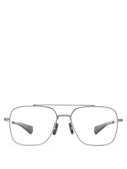 Matchesfashion.com Dita Eyewear - Flight Seven Aviator Metal Optical Glasses - Mens - Silver
