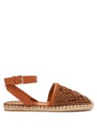 Matchesfashion.com Valentino - Marrakech Macram And Leather Espadrilles - Womens - Tan