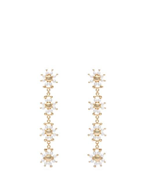 Matchesfashion.com Rosantica By Michela Panero - Daisy Faux Pearl Earrings - Womens - Gold Multi