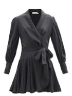 Matchesfashion.com Zimmermann - Belted Silk Wrap Dress - Womens - Black