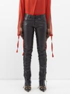 Petar Petrov - Guido Lace-up Leather Trousers - Womens - Black