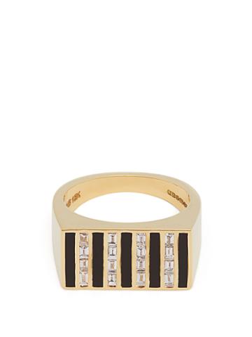 Jessica Biales 18kt Gold & Diamond Block Signet Ring