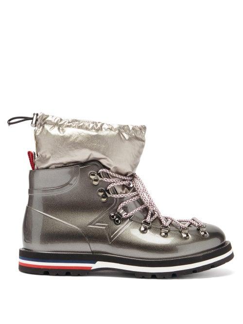 Matchesfashion.com Moncler - Inaya Removable Quilted-insert Rubber Boots - Womens - Silver