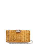 Matchesfashion.com Rodo - Leather Trimmed Wicker Clutch Bag - Womens - Brown