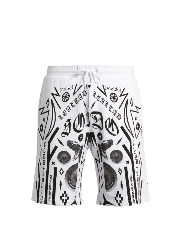 Marcelo Burlon Rico Multi-motif Printed Cotton Shorts