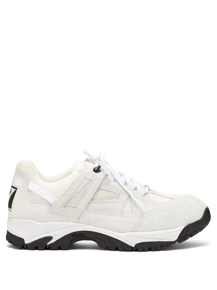 Maison Margiela Security Suede And Mesh Low-top Trainers