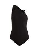 Matchesfashion.com Araks - Melika One Shoulder Bow Detail Swimsuit - Womens - Black