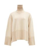 Totme - Ribbed Roll-neck Sweater - Womens - Light Beige