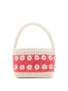 Matchesfashion.com Shrimps - Ida Faux-pearl Floral-beaded Bag - Womens - Pink Multi