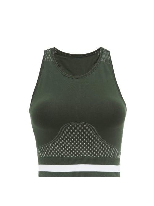 Matchesfashion.com The Upside - Bianca Stretch-jersey Racerback Cropped Top - Womens - Dark Green