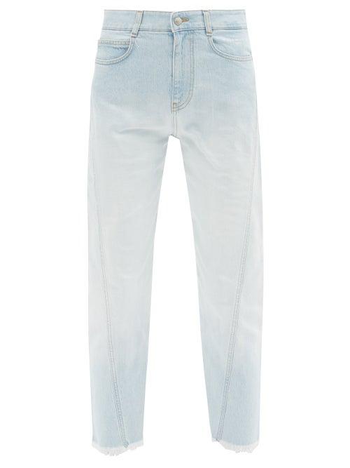 Stella Mccartney - Twisted-seam Cropped Jeans - Womens - Light Denim