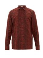 Matchesfashion.com Connolly - Leopard Print Silk Blend Shirt - Mens - Pink