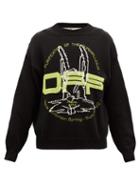 Matchesfashion.com Off-white - Logo-jacquard Cotton-blend Sweater - Mens - Black