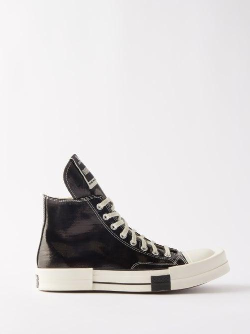 Rick Owens - Tubodrk Metallic-effect High-top Trainers - Mens - Black