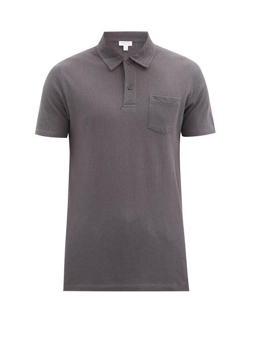 Matchesfashion.com Sunspel - Riviera Cotton-piqu Polo Shirt - Mens - Grey