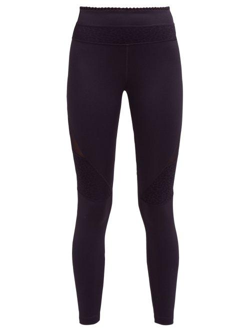 Matchesfashion.com Track & Bliss - Skywalker Scalloped Trim Stretch Leggings - Womens - Black