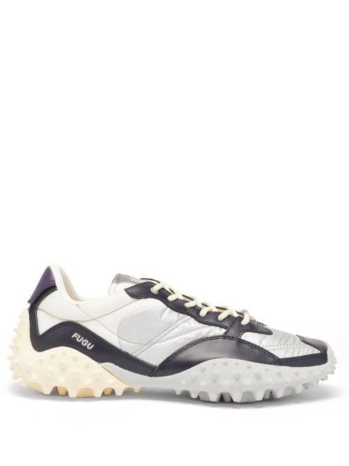 Matchesfashion.com Eytys - Fugu Spiked-sole Canvas And Leather Trainers - Mens - Grey Multi