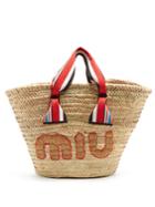Miu Miu Logo-embroidered Basket Bag