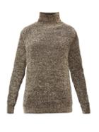 Matchesfashion.com Balmain - Buttoned-shoulder Metallic Sweater - Womens - Silver