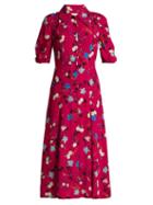 Matchesfashion.com Erdem - Gisella Hideko Print Midi Dress - Womens - Pink Print