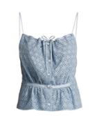 Matchesfashion.com Raey - Button Through Broderie Anglaise Cami Top - Womens - Light Blue