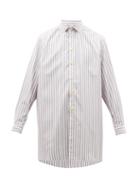 Matchesfashion.com Gucci - Longline Striped Cotton Poplin Shirt - Mens - Blue White