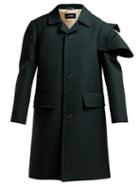 Matchesfashion.com Raf Simons - Single Breasted Checked Wool Coat - Womens - Dark Green
