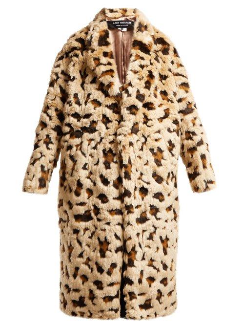 Matchesfashion.com Junya Watanabe - Leopard Print Faux Fur Coat - Womens - Beige Multi