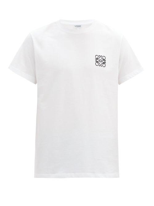 Matchesfashion.com Loewe - Anagram-embroidered Cotton T-shirt - Mens - White