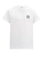 Matchesfashion.com Loewe - Anagram-embroidered Cotton T-shirt - Mens - White
