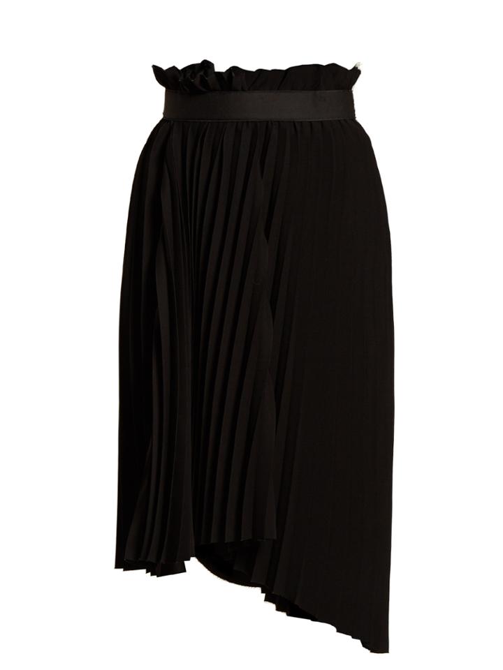 Balenciaga Logo-embroidered Pleated Skirt