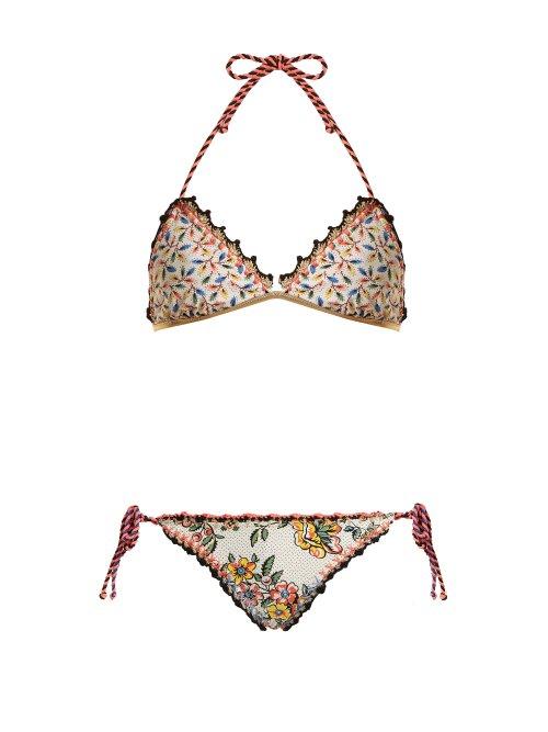 Matchesfashion.com Anjuna - Olivia Reversible Floral Print Bikini - Womens - White Multi