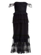 Matchesfashion.com Jonathan Simkhai - Strapless Ruffled Tulle Dress - Womens - Navy