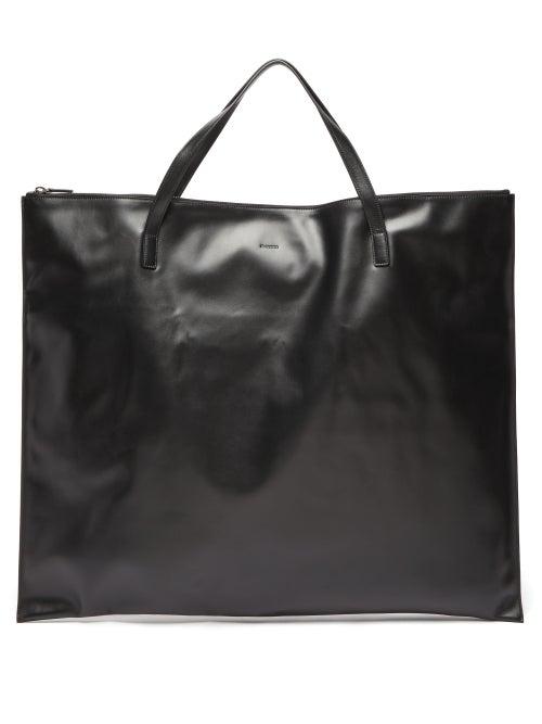 Matchesfashion.com Jil Sander - Oversized Smooth Leather Tote - Womens - Black