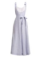 Matchesfashion.com Wiggy Kit - Bib Front Linen Jumpsuit - Womens - Light Blue