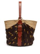 Matchesfashion.com Chlo - Panier Contrast Panel Leather Trimmed Basket Bag - Womens - Brown Multi