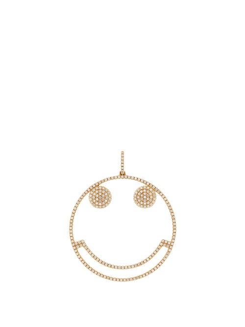 Matchesfashion.com Rosa De La Cruz - Smile Diamond & 18kt Gold Pendant - Womens - Crystal