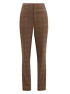 Matchesfashion.com Tibi - James Checked Tapered Trousers - Womens - Brown