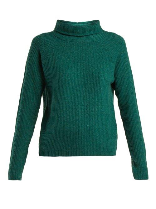 Matchesfashion.com Allude - Roll Neck Cashmere Sweater - Womens - Dark Green