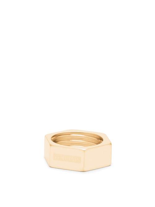 Matchesfashion.com Vetements - Logo-engraved Nut Ring - Womens - Gold