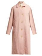 Matchesfashion.com By Walid - Vicki Raw Edge Linen Coat - Womens - Pale Pink