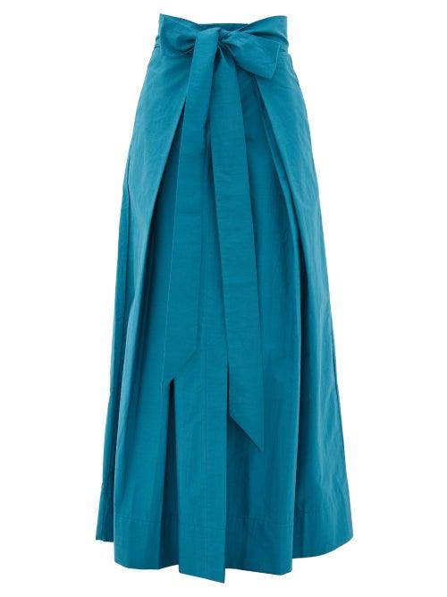 Matchesfashion.com Kalita - Avendon Tie-waist Cotton Maxi Skirt - Womens - Green