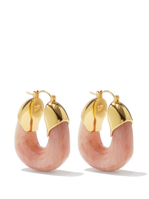 Lizzie Fortunato - The Organic Gold-plated Hoop Earrings - Womens - Pink Multi