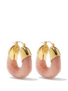 Lizzie Fortunato - The Organic Gold-plated Hoop Earrings - Womens - Pink Multi