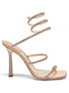 Rene Caovilla - Cleo Crystal-studded Satin Heeled Wrap Sandals - Womens - Gold